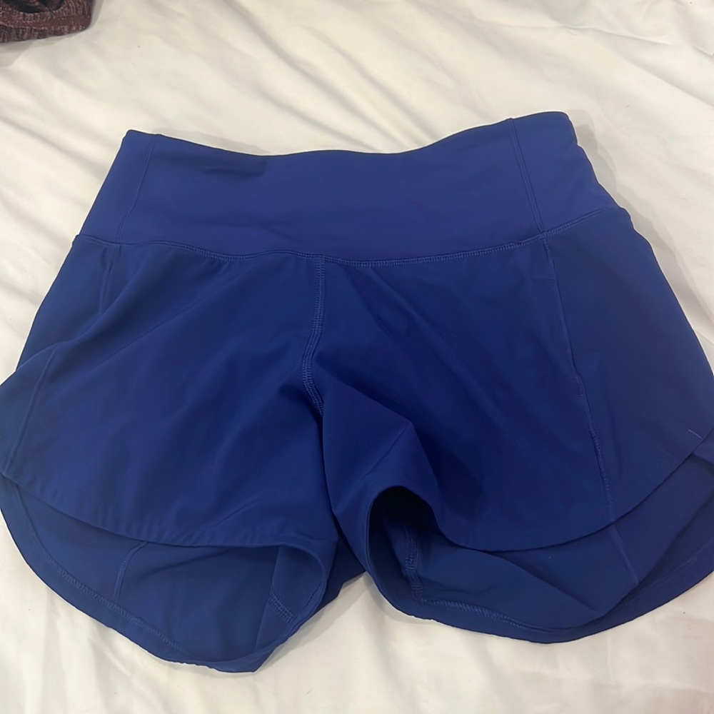 blue lululemon speed up 2.5 shorts (size 0 tall)